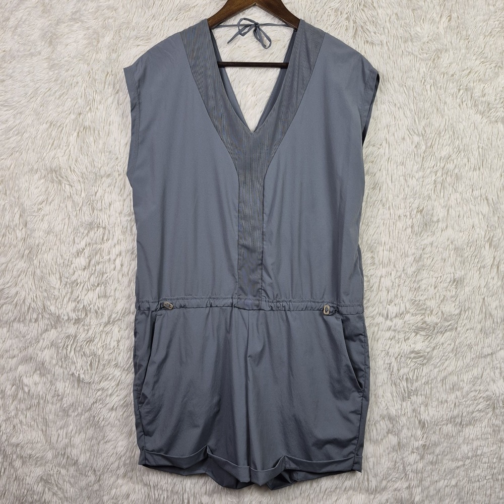 Indygena Women Slate Gray Sleeveless V-Neck Performance Romper Large